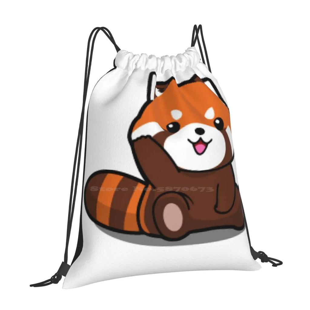 Red Cute Panda. School Bags Travel Laptop Backpack Teens Teenager Young Trendy Fashion Red Panda Rouge Petit Little Mignon Cute