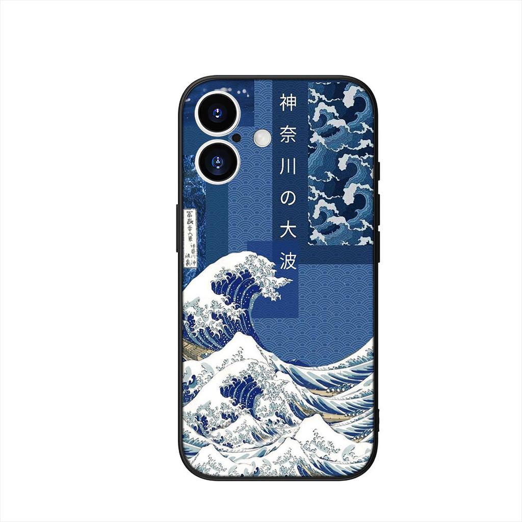 Phone Cover for Apple iPhone 16 15 14 Plus 13 12 Mini 17 Pro Max + 16E Air 16+ ProMax Case The Great Wave of Kanagawa Art Casing