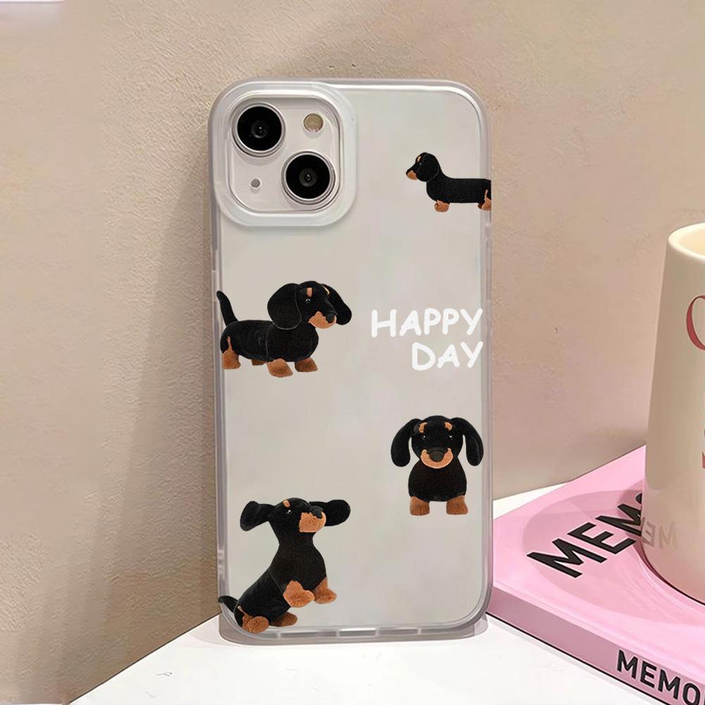 Uroczy Pies Kreskówkowy Szczeniak Etui na Telefon Dla iPhone 13 Etui iPhone 11 12 14 15 Pro Max 13 12 Mini 15 Plus Przezroczysta Pokrowiec Miękka Funda