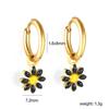Cross-border European American Colorful Daisy Flower Stud Earrings - Simple Sweet Christmas Design