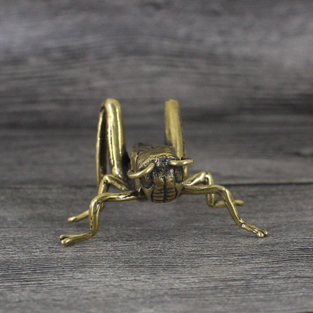 Cricket Brass Cricket Solid Brass Cricket Statue Micro Miniatures Desktop