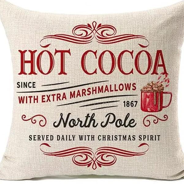 Merry Christmas Decor Cushion Cover 45x45 cm Pillow CaseCartoon Reindeer Santa Claus Printed Throw Pillowcase Linen Pillow Cover