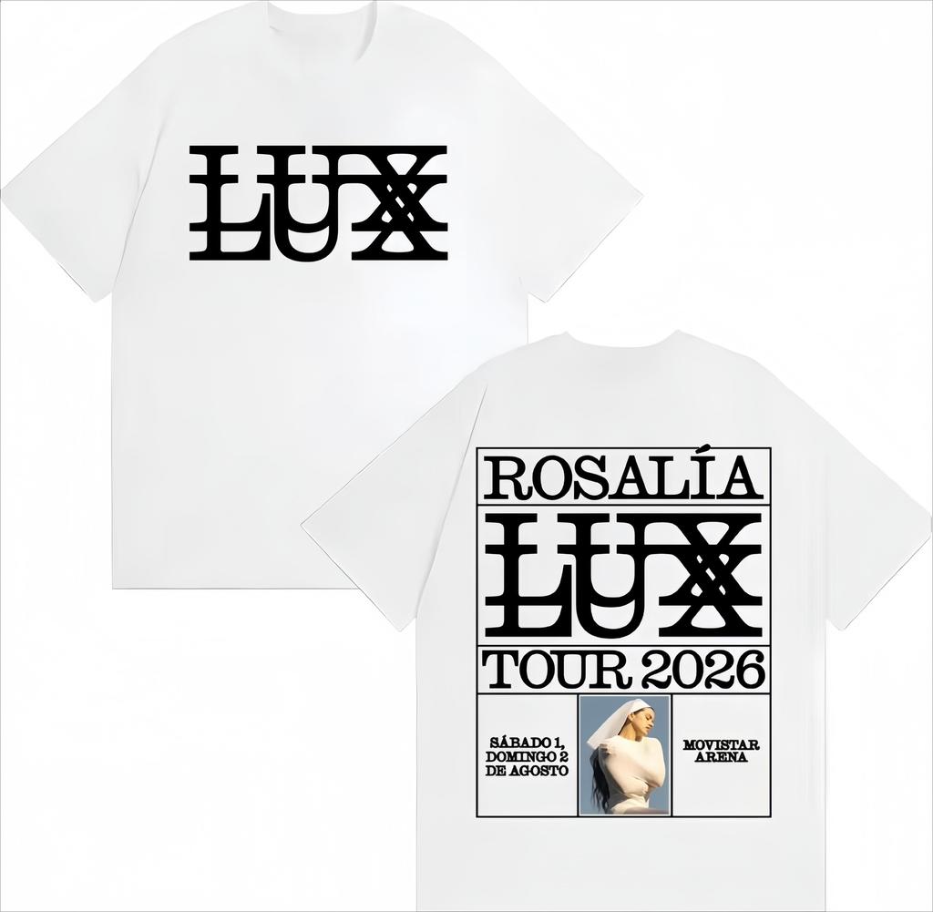 Rosalía Rosalia LUX Album Tour 2026 Graphic 100Cotton Unisex Shirt Y2k Hip Hop Style Summer Unisexs Short Sleeve Tshirt Fan Gift