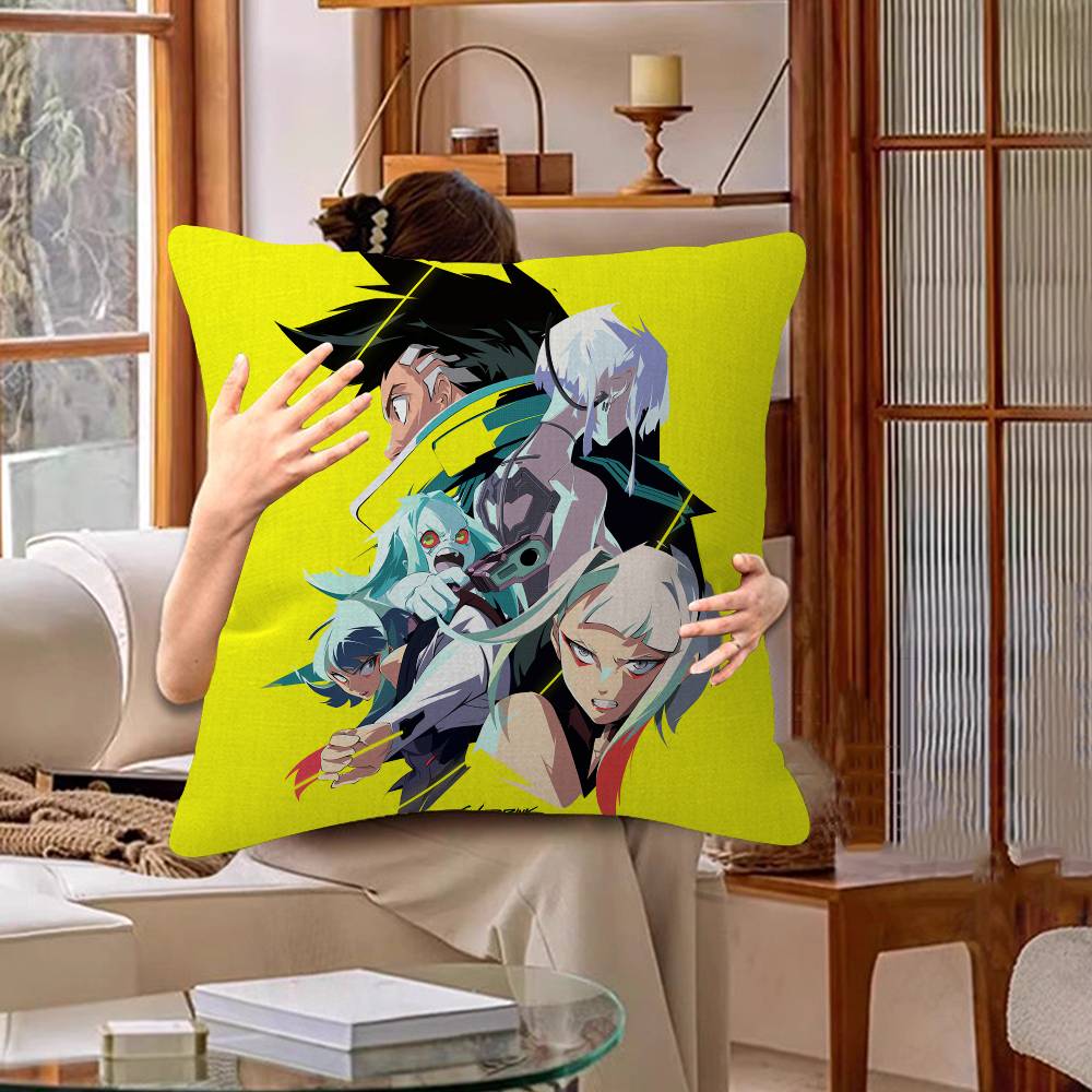 Anime C-Cyberpunk E-Edgerunners Pillow Cover Sofa Cushion Cover Home Room Decoration Children Gift