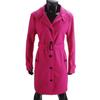Plus Size Winter Woolen Coat High Collar Single Breasted Belted Jacket Long Sleeves Pure Color Thick Warm Dating Shopping Outerwear