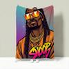 Rapper S-Snoop Dogg Throw Lightweight 240g Flannel Blanket Soft Skin-friendly for Summer Cooling