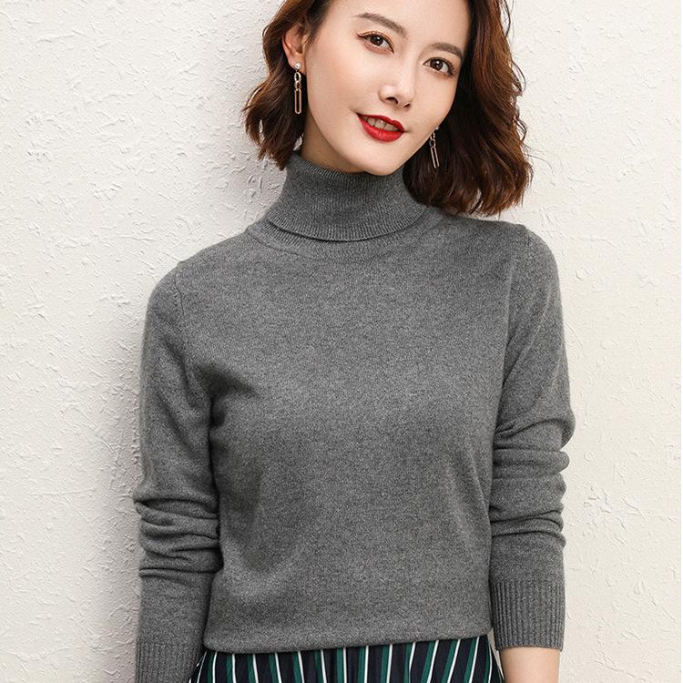 High-collar Women's Knitwear Long-sleeved Short Section Hedging Loose Big Yards Sweater Fall and Winter Fashion Wild Cardigan Bottoming Shirt