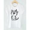 Graphic Cute Cat with Butterfly Print Retro Cat Funny T Shirts Men Women T-shirt Round Neck Short Sleeve Tee Shirt Cute