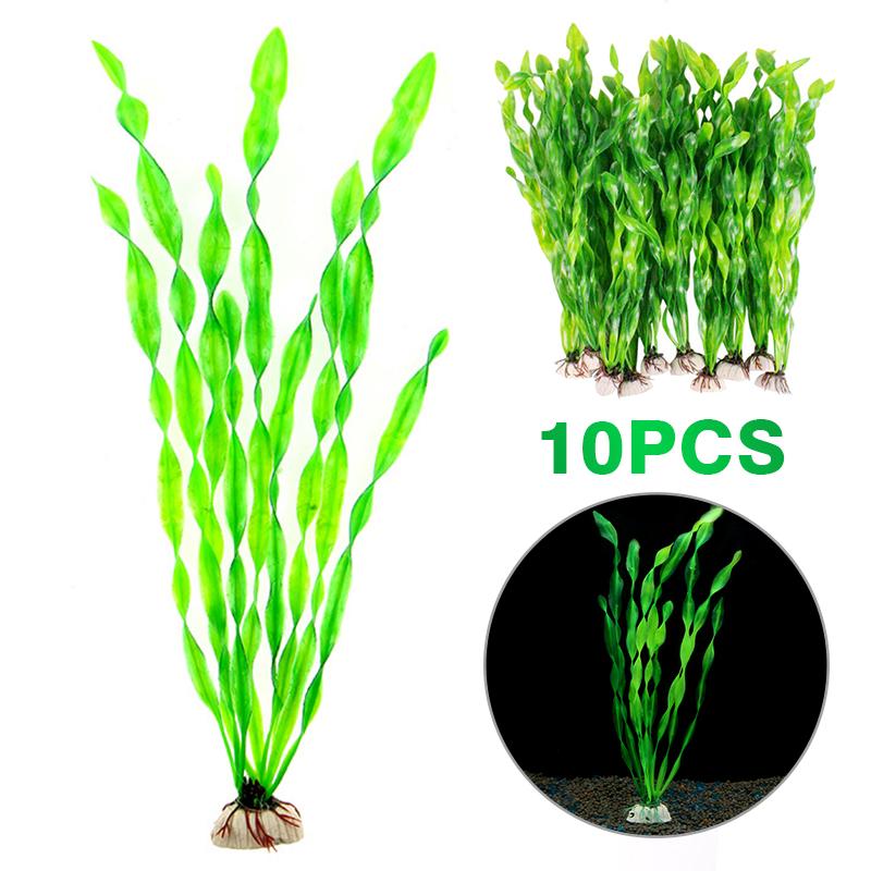 

10pcs Artificial Plastic Grass Sea Weed Plant for Aquarium Fish Tank Decor