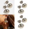 Elegant Rhinestone Studded Devil's Eye Earrings Trendy Creative Alloy Jewelry