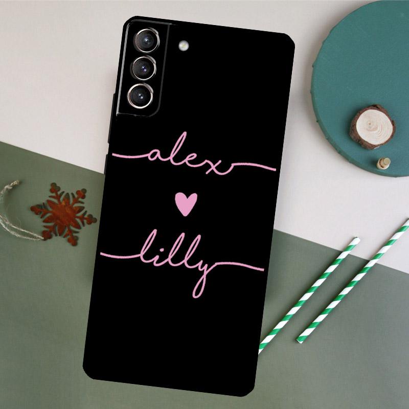 PERSONALISIERTE NAMEN CUSTOM HOCHZEIT Hülle Für Samsung Galaxy S23 S22 Ultra S20 S21 FE S8 S9 S10 Plus Note 10 20 Ultra Rückseite