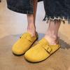 Platform Birkenstock Shoes Bag Head Half Slippers Women's Outer Wear 2025 New Spring and Autumn One-pedal Lazy Boken Doudou Shoes