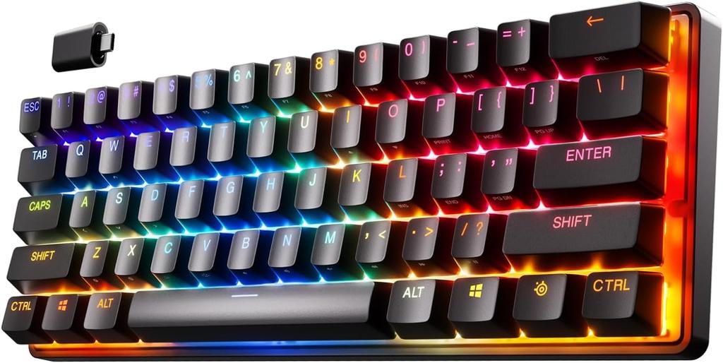 Apex Pro Mini Wireless Gaming Mini US English Quantum Wireless OmniPoint Action Black Keyboard, Size, Layout, Layout, 2.0 Connection, Switches, 2-in-1
