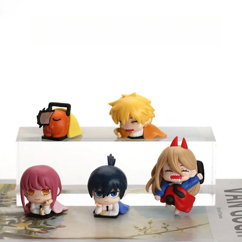 Chainsaw Man Power Figure Anime Cute Aki Denji Statue Makima Sleeping Decoration Action Figurine Sculpture Desk Accessories Gift