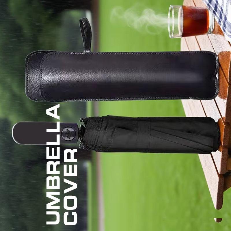 Black Portable Waterproof Umbrella Storage Pocket PU Leather Umbrella Cover Case Water Absorbent Umbrella Bag Ultrafine