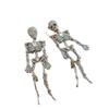 Przesadne Kolczyki Szkielet Czaszki z Diamentami dla Kobiet - Modna Biżuteria na Halloween