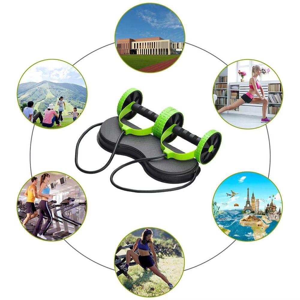 Double Roller Ab Roller Resistance Bands Abdominal Wheel Abdominal Muscle Trainer  Fitness Training