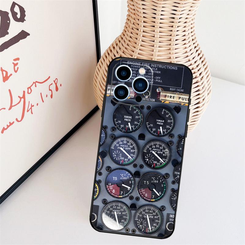 Aircraft Cockpit Dashboard Phone Case For iPhone 16 Pro Max 15 14 13 11 12 17 Pro Max Mini 15 16 Plus 16e 17 Air Cover