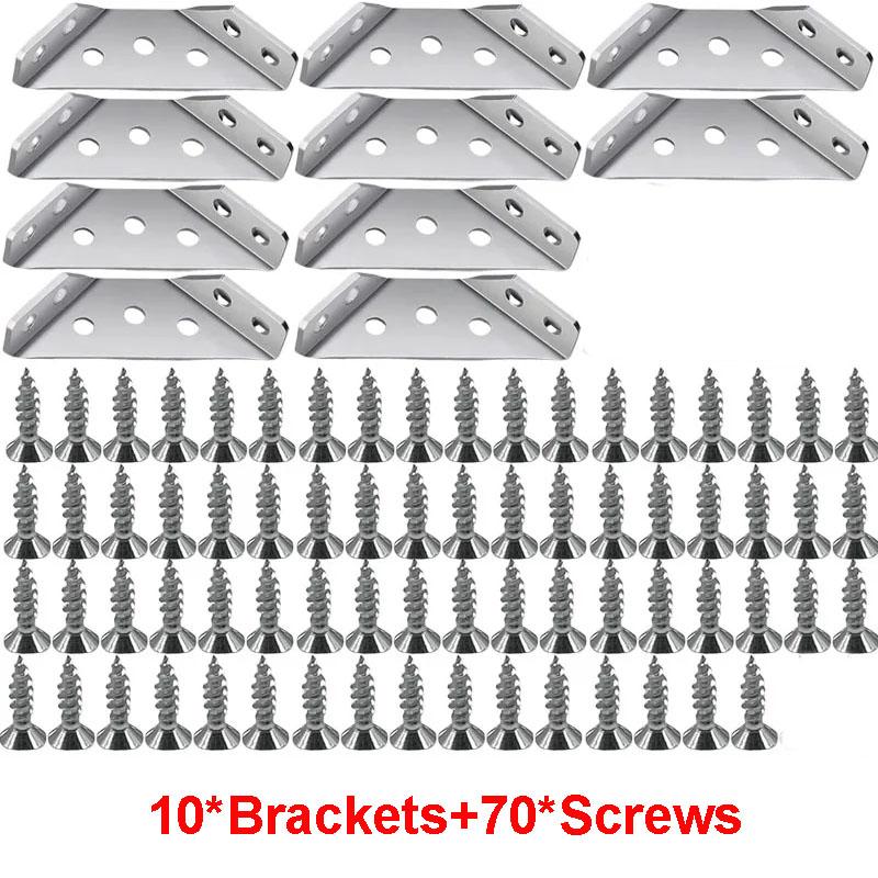 2/20er Set Eckwinkel Edelstahl Möbel Winkel Regalverbinder Schrankstütze Befestigungsrahmen Eckwinkel mit Schraube