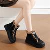 Martin boots casual leather boots women's new winter plush thickened wool cotton shoes black platform snow boots