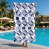 Modern Geometric Chevron Pattern Polyester Microfiber Beach Towel Is Highly Absorbent, Suitable for Swimming and Beach Outings