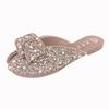 Fish mouth sandals women spring wear flat bottom rhinestone bag head half slippers lazy muller shoes Internet celebrity commuting wind