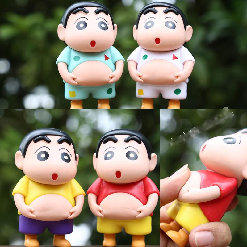 6pcs Creative Crayon Shin Chan Pinch Belly Model Pendant Set For All Ages