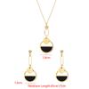 FYSARA New Popular European And American Gold Simple Titanium Steel Necklace Female Lucky Clavicle Chain Necklace Earrings Set