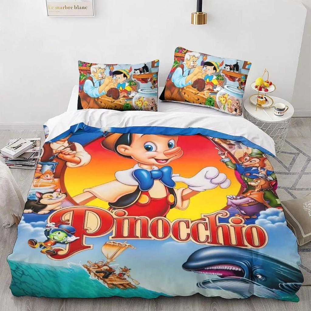 3D Gedruckte Pinocchio Bettbezug Kissenbezug Pinocchio Bettwäsche Set Erwachsener Junge Mädchen Schlafzimmer Dekoration Kinder Einzel Doppel
