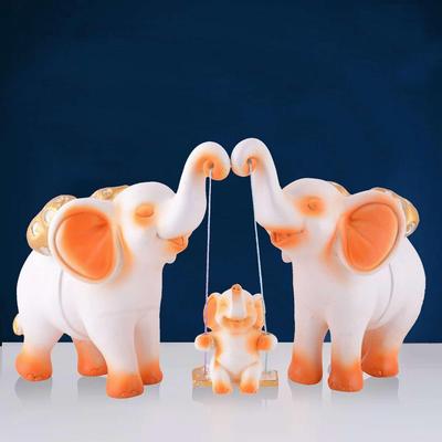 Set de 3 Elefantes de Resina para Artículos de Decoración del Hogar, Decoración de Mesa, Sala de Estar, Cajas de Regalo para Bodas, Fiestas, Inauguración de Casa