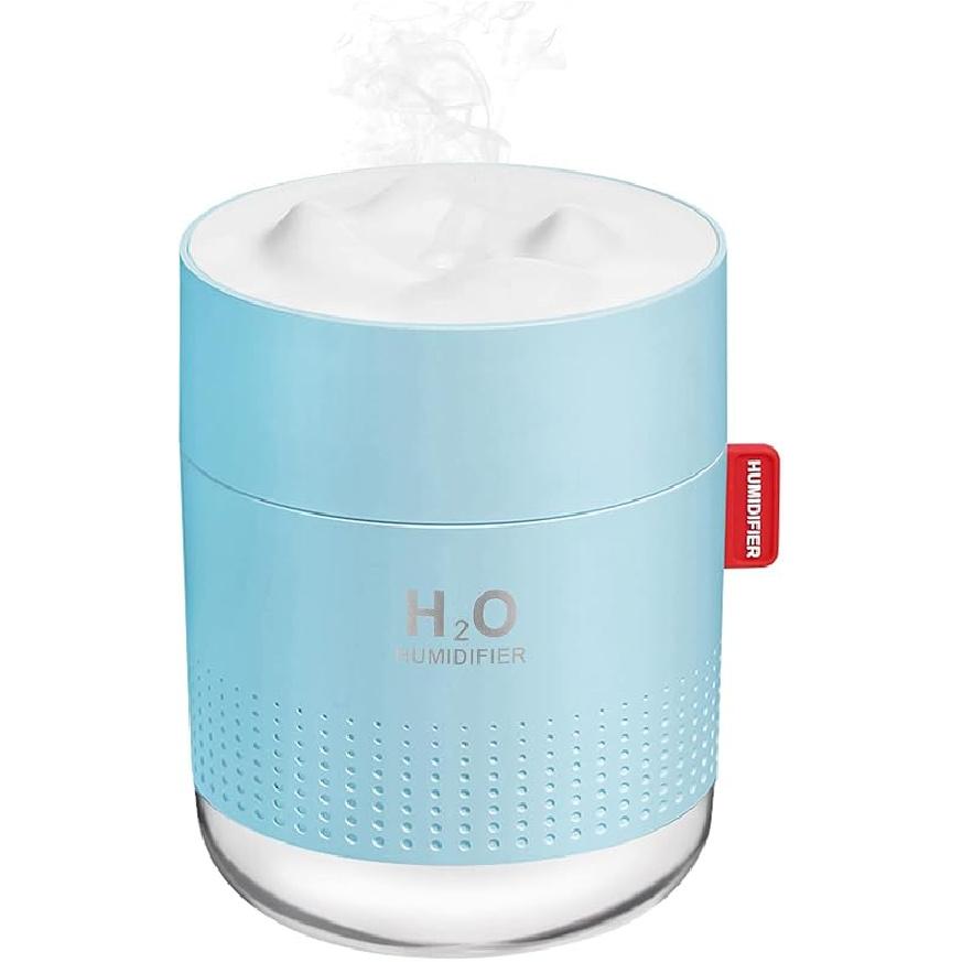 Portable Mini Humidifier, 500ml Small Cool Mist Humidifier, USB Personal Desktop Humidifiers for Baby Bedroom Travel Office Home, Auto Shut-Off, 2