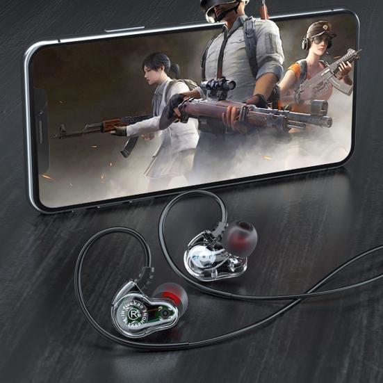 3.5mm Universal Wired Ear Heavy Bass Earphone Hang Music Sport Headset with Mic