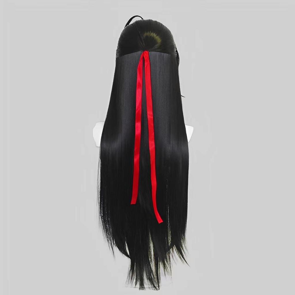 Yiling Patriarch Wei Wuxian Adult Cosplay Wig – Long, Straight, Black Widow's Peak Hairstyle
