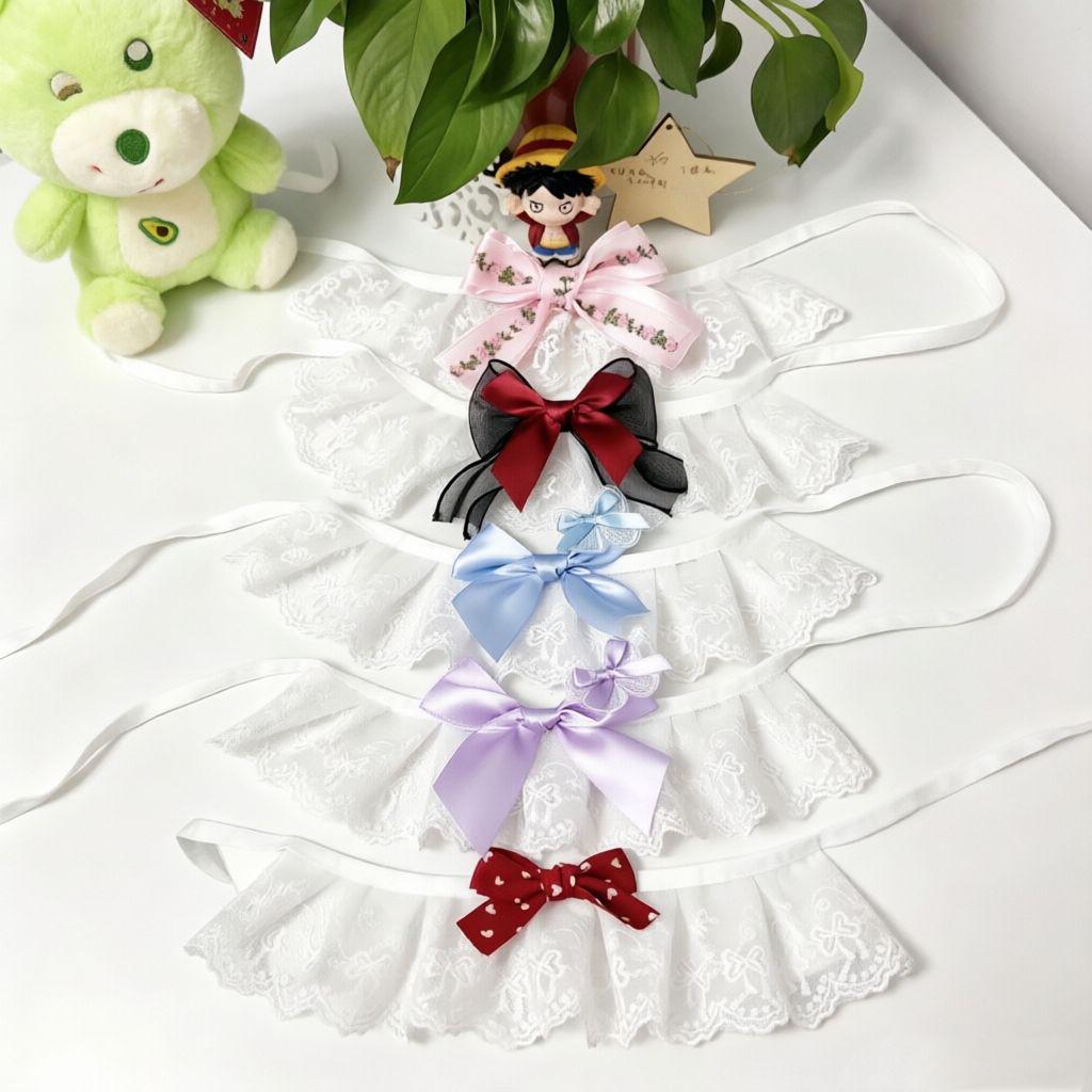 Fairy-Style Pet Bibs: Cute Lace Decorations for Cats, Dogs, and Plush Toys