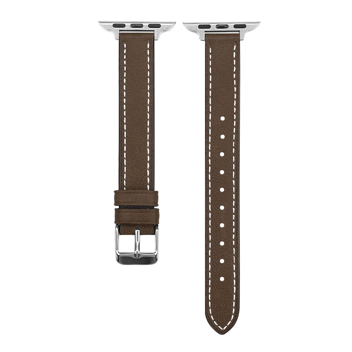 

Тонкий шкіряний ремінець для Apple Watch 40 44 мм Вінтажний ремінь із пряжкою для годинника IWatch 9 8 7 6 5 SE 38 42 40 44 мм 45 49 мм Аксесуари для браслетів 42 44 45 49mm brown-nose кольору