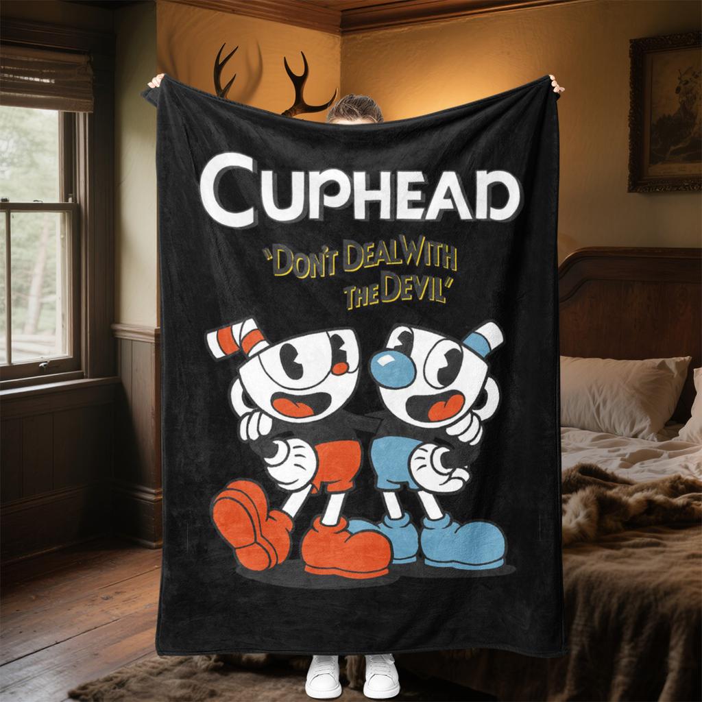 Cuphead's Devil Deal Soft Comfortable All Seasons blanket Sofa Office Naps blanket Outdoor Travel throw Perfect Gift