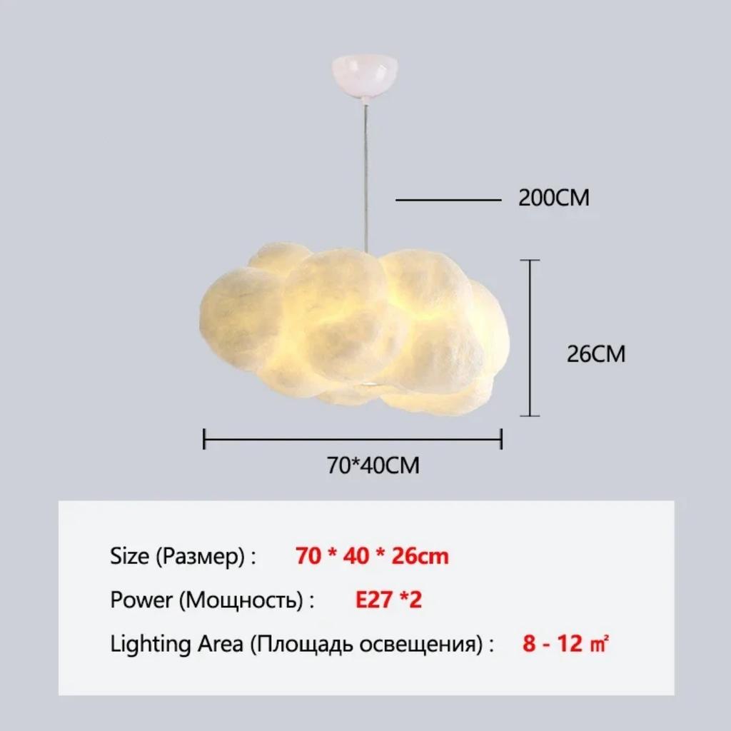 JOYBLISS Cloud Chandelier Restaurant Lamps Modern White Floating Cloud Pendant Light Dining Room Hanging Lamp Kitchen Island Decor Light