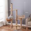 Solid Wood Sisal Cat Tree with Space Capsule and Scratch Board