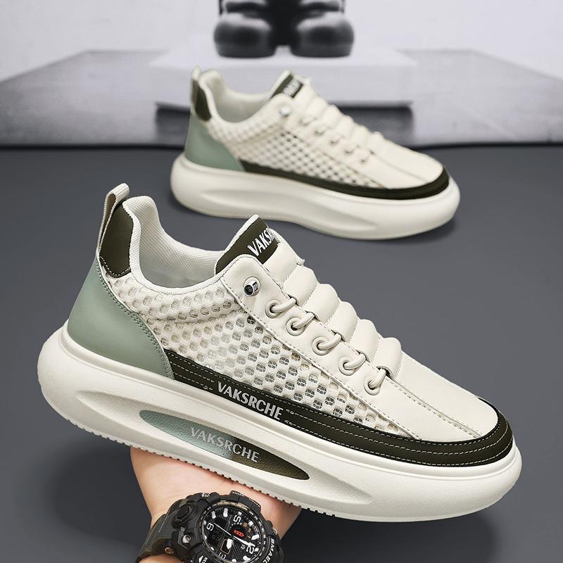 

Summer men s shoes new mesh breathable light casual versatile sports style trendy men s models 44 зелёный