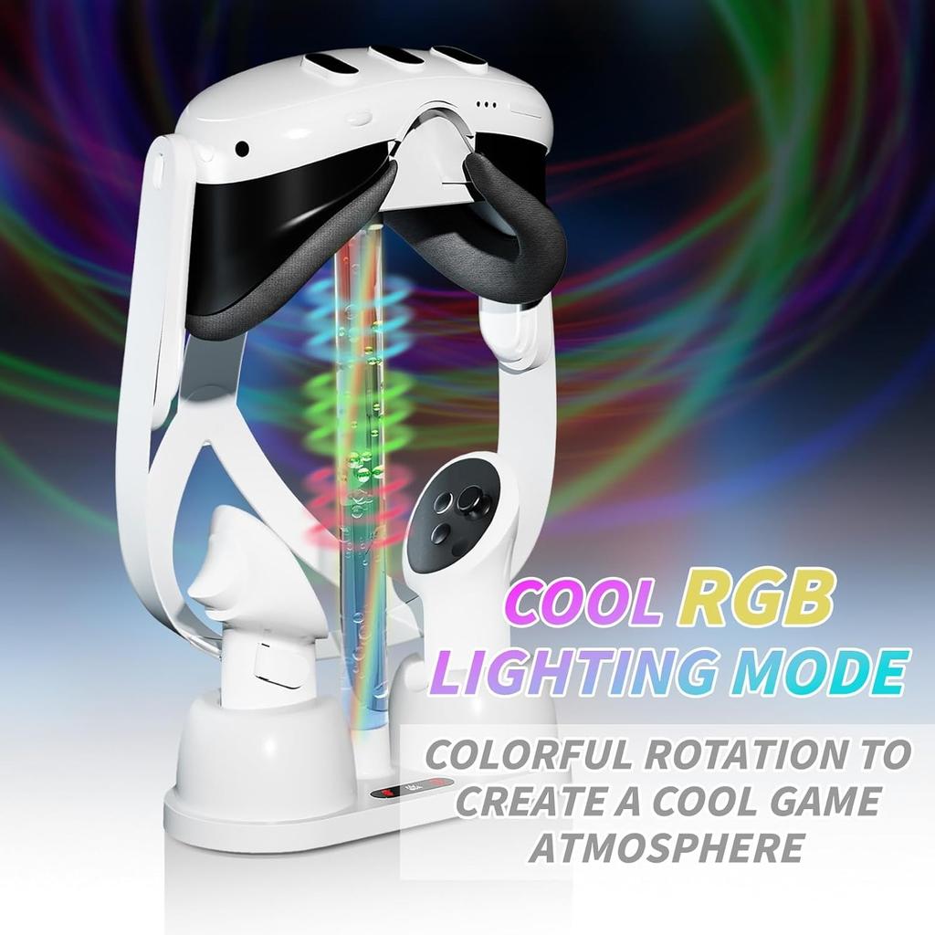 Geeignet für Meta Quest 3 Ladegeräte Geeignet für Meta Quest 3 Ladestation RGB Licht Aufbewahrungshalterung