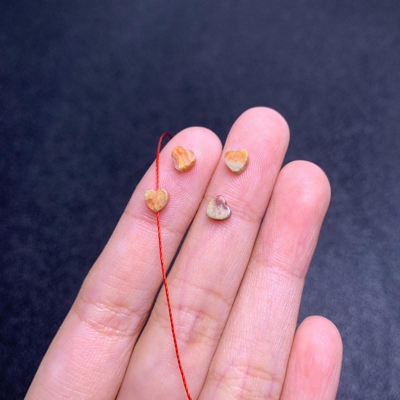 Crazy Agate Small Heart Spacer Beads for DIY Handmade Jewelry