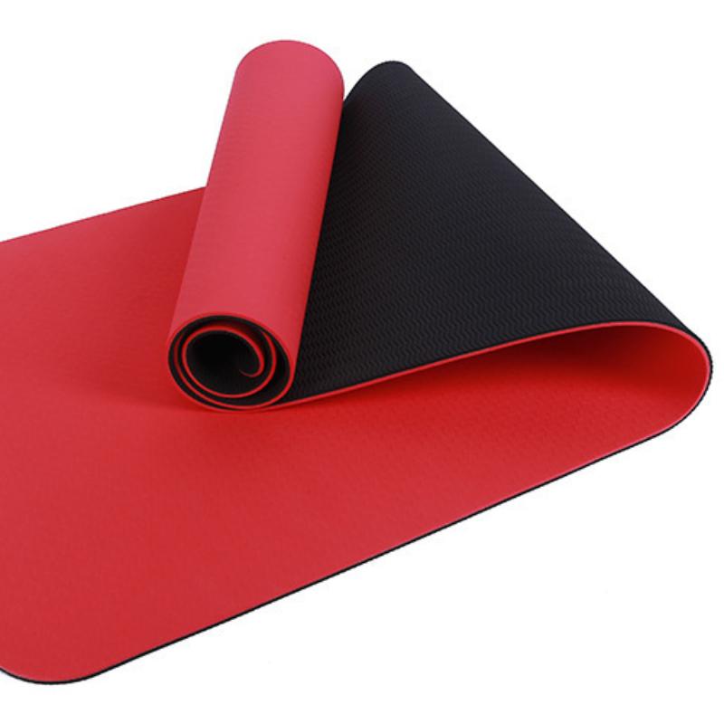 TPE Yoga Mat 6MM Dual Color Thickened Widened and Extended TPE Anti Slip Mat for Girls Fitness Dance Safety and Environmental Protection Mat