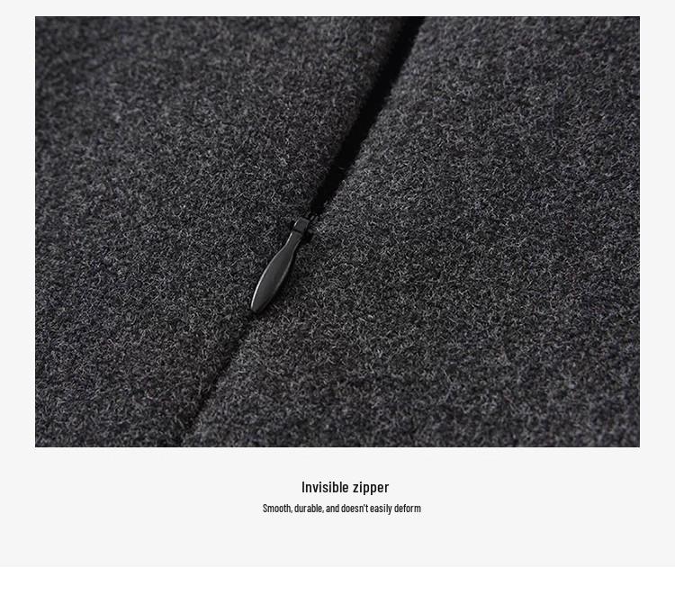 Gray High-Waisted Wool A-line Mini Skirt for Petite Women, 2025 Autumn/Winter Collection - Slimming, Anti-Exposure, Bodycon Fit.