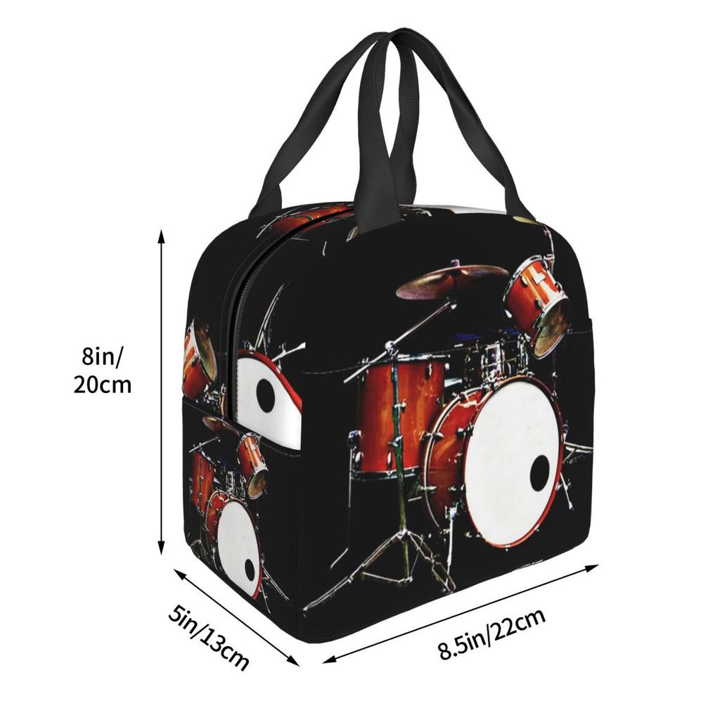 Drum Kit Insulated Lunch Bag for Women Office Cooler Thermal Food Box Tote Portable Lunch Boxes Container