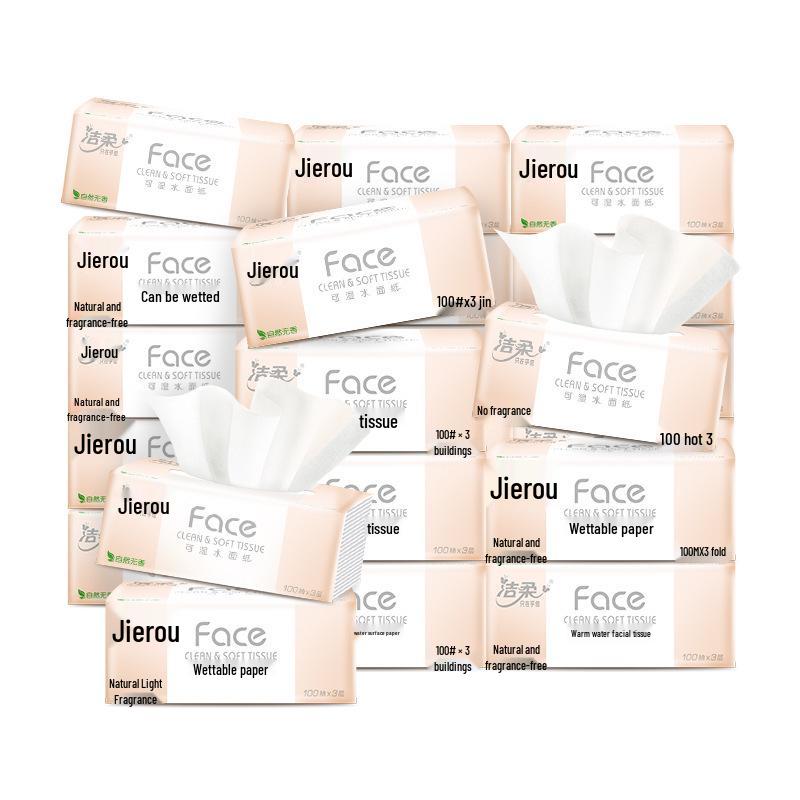 Jie Rou Face Series Water-Resistant Baby & Family Facial Tissues, Cost-Effective Whole Case Pack