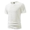 Neues Sommer Herren Rundhals Kurzarm T-Shirt Lässig Uni Kragen T-Shirts Mode Rauten Design Top Tees Streetwear