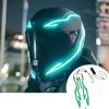 Waterproof Motorcycle Bike Helmet LED Cold Light Strip EL Sticker 4 Flashing Warning Lights Night Riding Helmet Kit