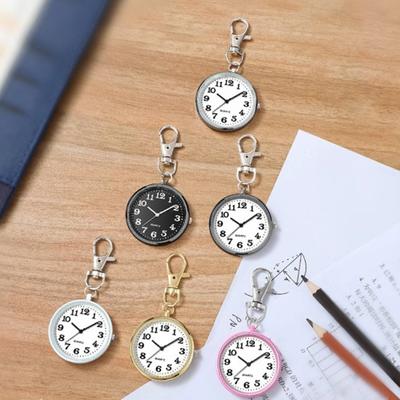 Watch Keychain Circular Dial High Precision Quartz Movement Pointer Silent Watch Compact