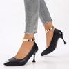Fashion New Autumn Style Metal Pointed Stiletto Slip-on High Heels for Women, Elegant Shallow Mouth, Versatile Non-slip Single Shoes