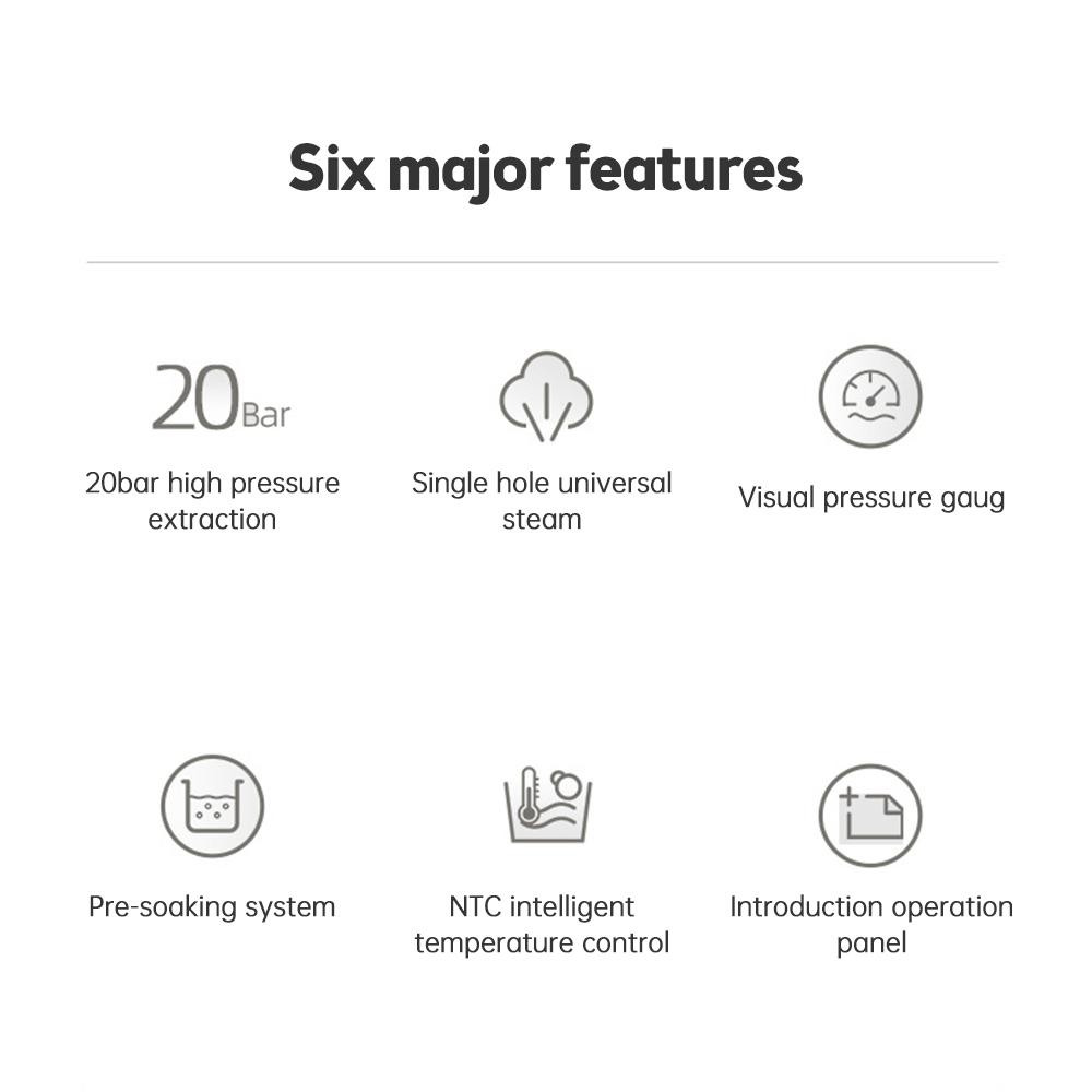 Espresso Machine 20 Strips Stainless Steel Espresso Machine with Milk Frother Steam Wand 2 In 1